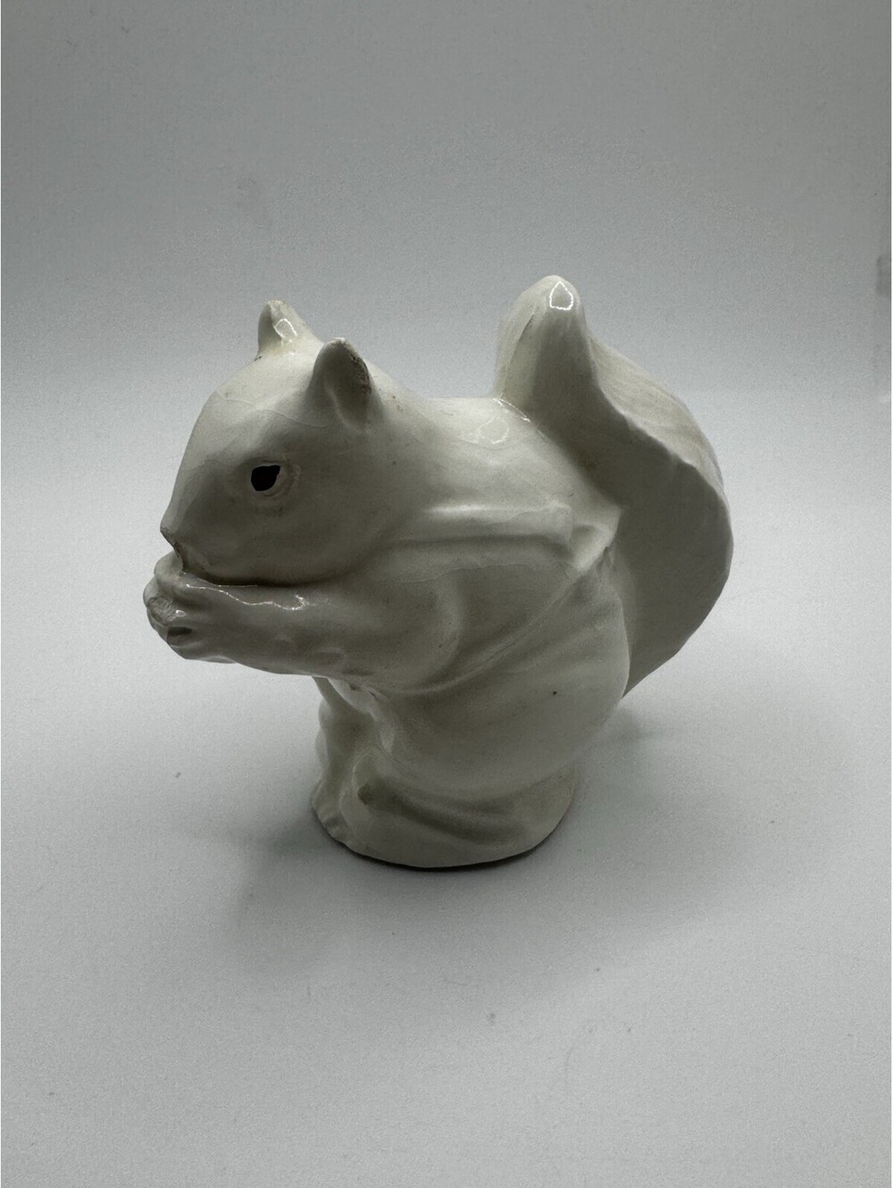 1970s Bryon Molds Ceramic Squirrel In Overalls White Glaze